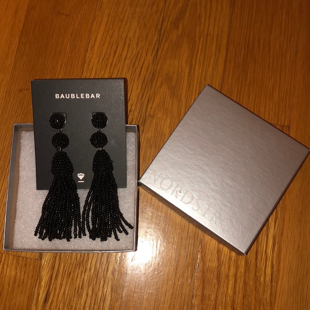 Baublebar black tassel earrings